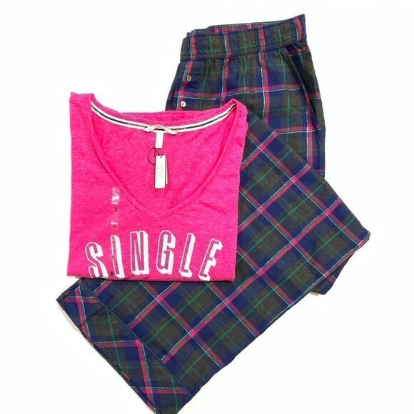Victoria's Secret Henley Top Flannel Pajama Set - Picture 3 of 7